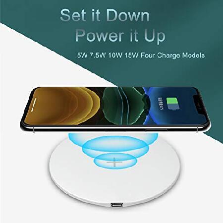 TPLTECH Wireless Charger,2Pack Qi-Certified 15W Max Fast Charging Pad Compatible iPhone 12/11/11 Pro Max/XS Max/XR/XS/X/8/8+, V60 V50/V40/(並行輸入品)｜olg｜03