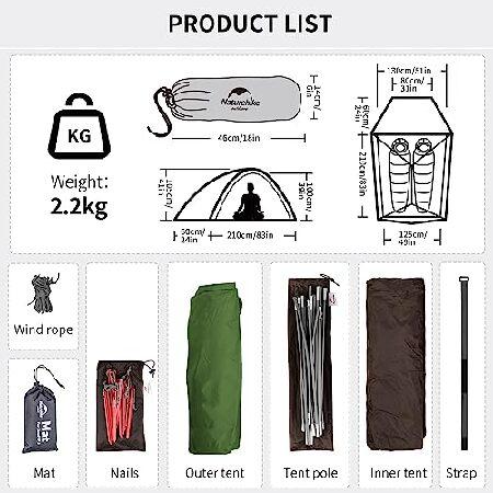 【並行輸入品】 Naturehike公式ショップ テント 3人用 クラウドアップ3 アップグレード ソロキャンプ 2人用 前室付き 軽量 耐水圧3000mm/4000mm 防水 防風 登山_4