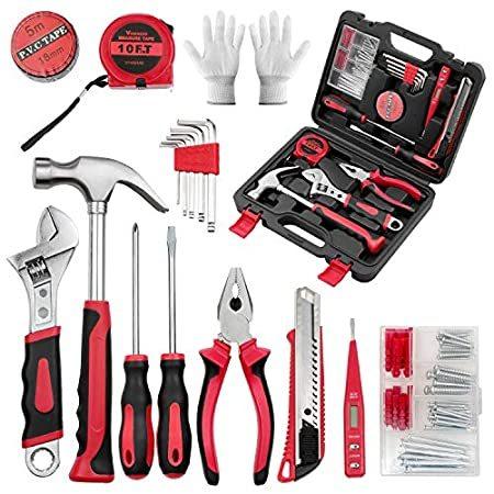 68 Pieces Tool Set,Tool Kit For Home With Storage Case (Black Red)(並行輸入品)