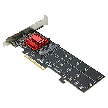 【並行輸入品】 Dual NVMe PCIe Adapter， RIITOP M.2 NVMe SSD to PCI-e 3.1 x8/x16 Card Suppor
