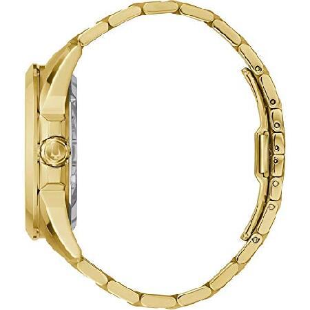 【並行輸入品】 Bulova メンズ サットン クロノグラフ 自動巻き ゴールドトーン 腕時計 | 97A162, ゴールドスケルトン, モダンの画像