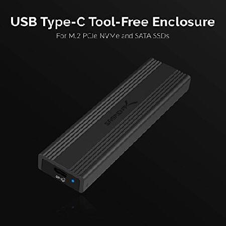 並行輸入品】 SABRENT M.2 SSD外付けケース/M.2 SSP PCIe NVMeとSATA