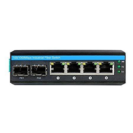 【並行輸入品】 OLYCOM 6-Port Hardened Industrial Gigabit PoE+ DIN-Rail Fiber Network Switc
