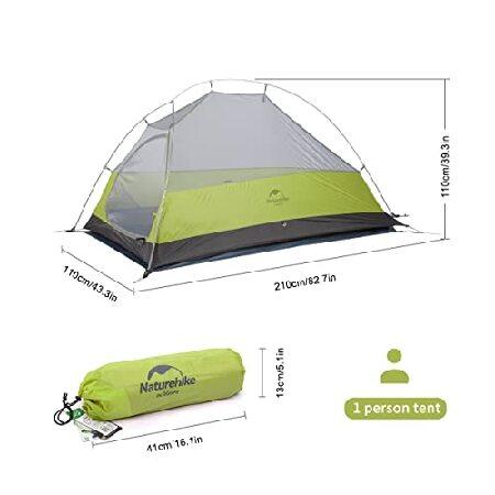 Naturehike Cloud-Up 1 Person Lightweight Backpacking Tent with Footprint - Dome Camping Hiking Waterproof Backpack Tents (20D -Light Green(並行輸入品)｜olg｜03