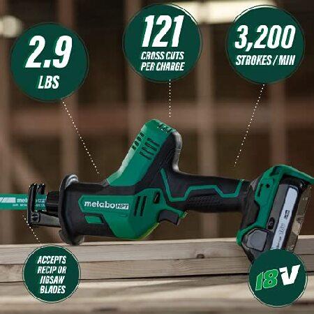 Metabo HPT 18V MultiVolt(TM) Cordless Reciprocating Saw | One-Handed Design | 3,200 Strokes Per Minute | Accepts Reciprocating or Jig Saw Blades | Lif｜olg｜02