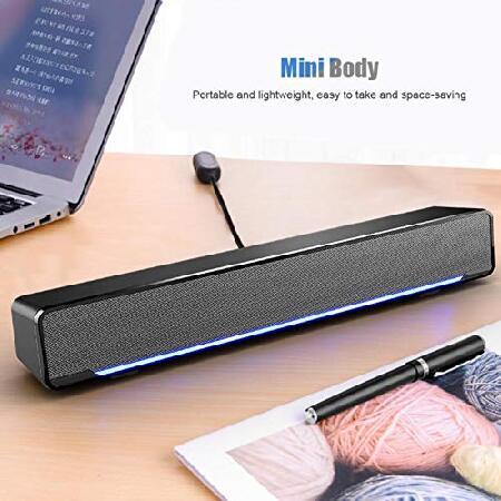 Lazmin112 USB Wired Stereo Soundbar, Music Player Bass Surround Sound Box with 3.5mm Audio Plug for PC Tablets Desktop Cellphone Laptop MP(並行輸入品) :B08V5GVRW6:オーエルジー