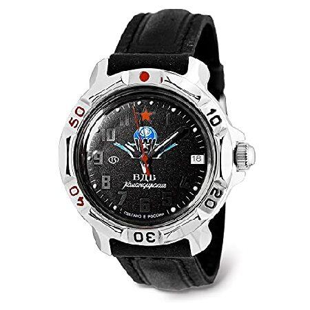 【並行輸入品】 VOSTOK | Komandirskie 811288 VDV ロシア空挺部隊 ミリタリー機械式腕時計 | WR 20 m | レザーバンドB