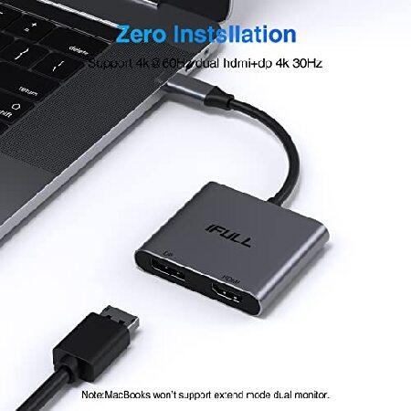 USBC - HDMI DPアダプター 4K @60hz、USB Type C HDMI DPマルチモニターアダプター マルチUSB -C ハブ DP HDMIドングル HP Spectre x2x360/Dell XPS(並行輸入品)｜olg｜02