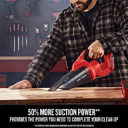 【並行輸入品】 Craftsman V20 Cordless Hand Vacuum, 45 CFM, 2 Stage Filtration System with Filter, Battery and Charger Included (CMCVH001C1)の画像