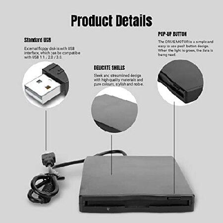 【並行輸入品】 ポータブルUSBフロッピードライブ 3.5インチ カードリーダー コンピューターアクセサリー USB外付けフロッピードライブディスク 10/7_3