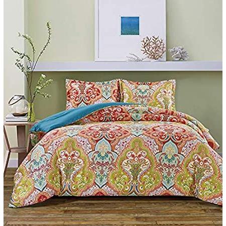 売れ筋がひ！ 3-Piece King Size Fine Printed Comforter Set Soft Down Alternative Bedding 【並行輸入品】 毛布、ブランケット