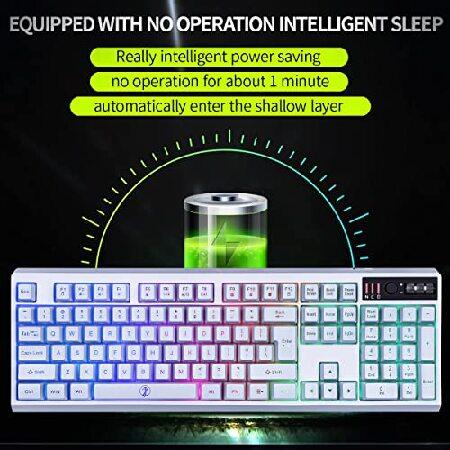 【正規品】の通販 ZJFKSDYX C104 Wireless Gaming Keyboard and Mouse Combo， Waterproof 104 Keys US Layout RGB Backlit Rechargeable Mechanical Feel Ergonomic Keyboard and