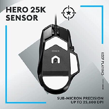 Logitech G502 X Wired Gaming Mouse - LIGHTFORCE hybrid optical-mechanical primary switches, HERO 25K gaming sensor, compatible with PC - m(並行輸入品)｜olg｜04