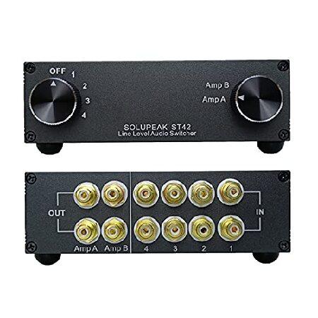 インプットセレクター+スプリッター　ボリューム付き 並行輸入品】 SOLUPEAK ST42 4ウェイ RCAオーディオスイッチ ソース