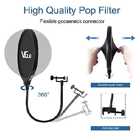 VeGue マイクスタンド マイクアーム コンデンサーマイク用 ポップガード マイクホルダー クランプ 卓上マイクスタンド デスクアーム式 金属製 角度(並行輸入品) 