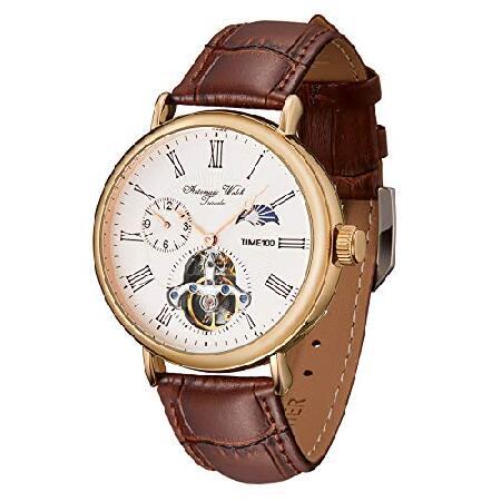 並行輸入品】 Time100 メンズ リストレザーストラップ 機械式自動巻き 