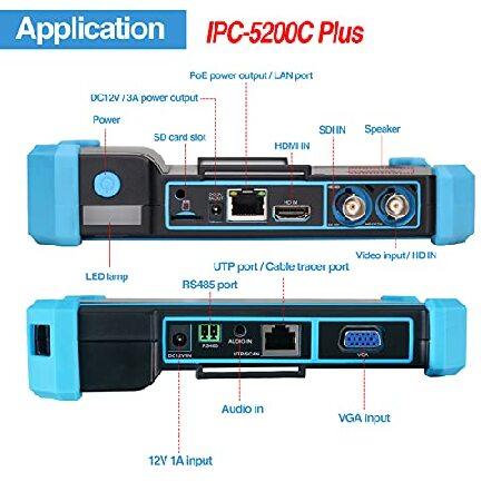 【並行輸入品】 Rsrteng IP Camera Tester with Cable Tracer， IPC-5200C Plus 8MP AHD CVI TVI SDI CVBS IP Camera Test 4K HD Display Video Monitor 5inch_1
