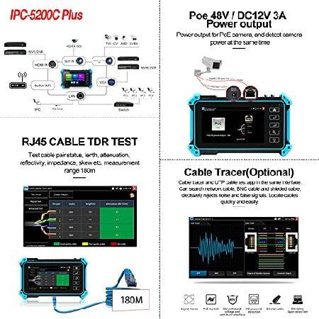 【並行輸入品】 Rsrteng IP Camera Tester with Cable Tracer， IPC-5200C Plus 8MP AHD CVI TVI SDI CVBS IP Camera Test 4K HD Display Video Monitor 5inch_4