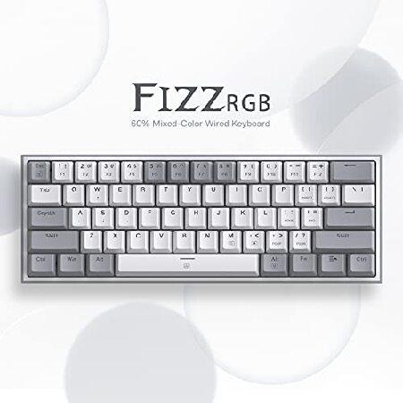 並行輸入品】 Redragon K617 Fizz 60%有線RGBゲーミングキーボード 61 