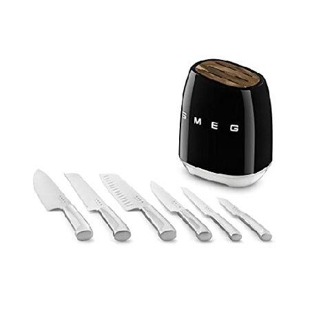 Smeg ブラックステンレススチールナイフブロックセット(並行輸入品 