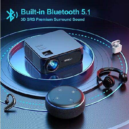 5G WiFi Bluetooth Projector, WiMiUS Top K8 480 ANSI LM Full HD