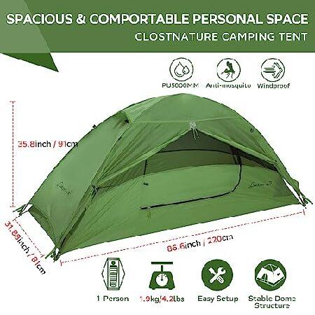 【並行輸入品】 Clostnature 一人用テント 軽量 コンパクト コンパクト 防水 登山 山岳テント ひとり用 キャンプ テント ソロ (GMtent-single door-1p-green)_1