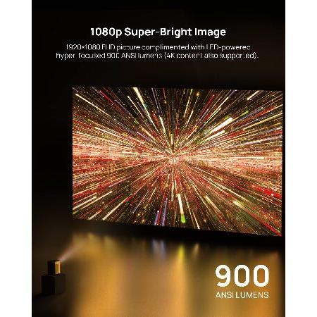 【並行輸入品】 XGIMI Halo+ 1080P Portable Projector， 900 ANSI Lumens with Harman Kardon Speakers， Auto Keystone Correction， Auto Focus， Intelligent_2