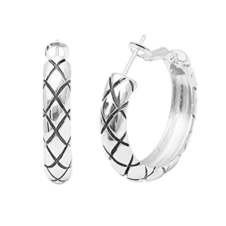 Chunky Hoop Earrings for Women,Silver Plated Hoop earrings with Sterling Si【並行輸入品】
