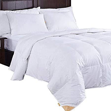 (税込) puredown Lightweight White Goose Down Comforter Duvet Insert 100% Cotton Fa【並行輸入品】 毛布、ブランケット