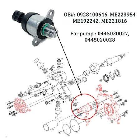 【並行輸入品】 KEEPTOP 0928400646 燃料噴射ポンプ 圧力レギュレータ FCAコントロールバルブ ME223954 ...
