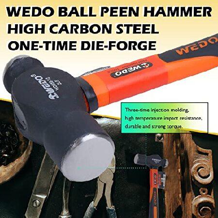 人気グッズ WEDO ボールペインハンマー ファイバーグラスハンドル付き 高炭素鋼ボールピーーンハンマー プラスチックコーティングハンドル 耐衝撃性 ノンスリップハンドル