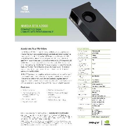 大阪店激安通販 PNY NVIDIA RTX A2000 6GB プロフェッショナルグラフィックスカード (VCNRTXA2000ATX)(並行輸入品)