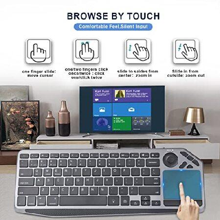 2.4G Wireless TV Keyboard with Touchpad, Ultra Slim 7-Colors Backlit Bluetooth Keyboard, Portable Rechargeable Keyboard for Smart TV, iOS (並行輸入品)｜olg｜03