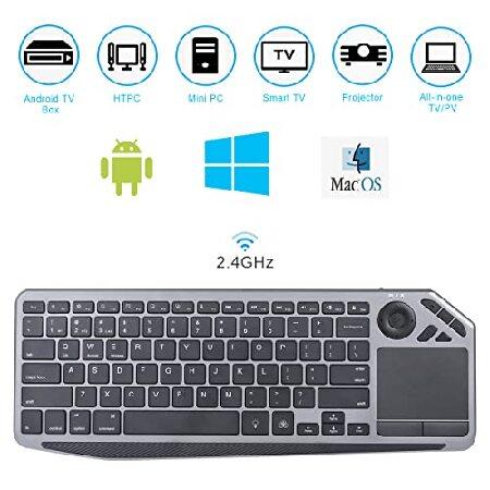 2.4G Wireless TV Keyboard with Touchpad, Ultra Slim 7-Colors Backlit Bluetooth Keyboard, Portable Rechargeable Keyboard for Smart TV, iOS (並行輸入品)｜olg｜05