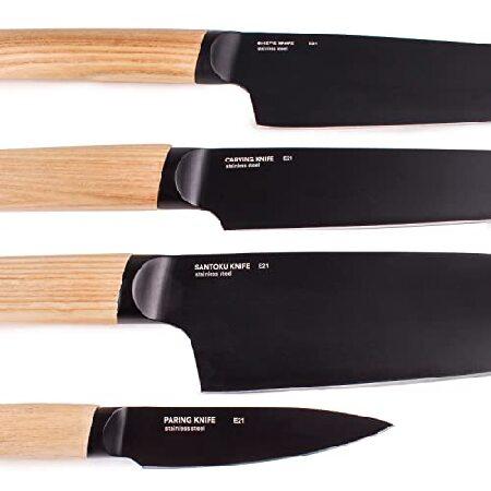 Berghoff Ron 4Pc Non-stick Kitchen Knife Set With Wood Handle Titanium PVD Coated Sharp ＆ Well Balanced｜olg｜03