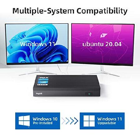 MeLE Fanless Mini PC Quieter3Q 11th Gen N5105 8GB 128GB Windows 11 Pro Micro Computer WiFi 6 Small Desktop Service with USB-C PD, Gigabit Ethernet, Du｜olg｜05