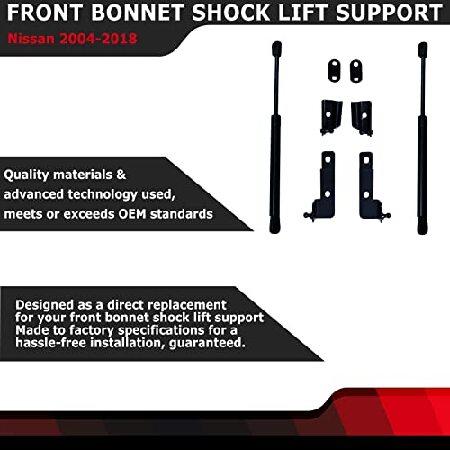 【並行輸入品】 Pair of Front Bonnet Hood Shock Rod Kit Gas Charged Shock Dampers Spring Struts Bar Compatible with Nissan Navara Frontier D40の画像