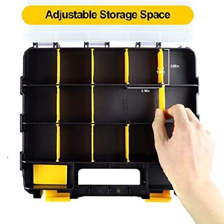 Small Parts Storage Case Tools Box Organizer Double Side 34 Compartments  Hardware Organizers with Removable Plastic Dividers for Screws Nuts Nails