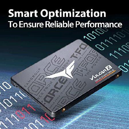 【並行輸入品】 TEAMGROUP T-Force Vulcan Z 2TB SLC Cache 3D NAND TLC 2.5 Inch SATA III Internal Solid State Drive SSD (R/W Speed up to 550/500 MB/s) T2