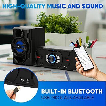 Pyle Wireless Bluetooth Stereo Boombox Radio Shelf System - 500 Watt Max Power, Sleek Design, Mini System for Home with MP3, USB, FM Radio(並行輸入品)｜olg｜02