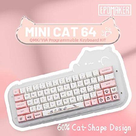 売れ筋超安い EPOMAKER Mini Cat 64 60% Hot Swappable QMK/VIA Programmable RGB Wired Mechanical Gaming DIY Keyboard Kit with Refinedly Tuned Stabilizers，(並行輸入品)