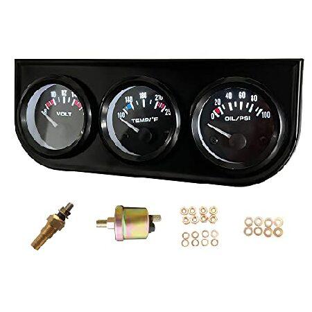52mm 3 in1 Car Meter Auto Gauge Kit( 8-16V Volt +100-250? Water ...