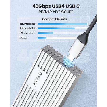 【並行輸入品】 ORICO M.2 SSD 外付けケース NVMe ケース M.2 SSD ケース 40Gbps 4TB NVMe PClE M-Key(B+M Key)2280 に適用 Thunderbolt 3/4