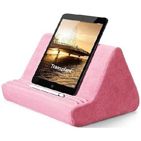 Soft Tablet Stand Pillow with Pocket - Adjustable 3 Viewing Angle, Lazy Holder for Bed, Sofa - Compatible with iPads, Tablets, eReaders, Smartphones - の商品画像
