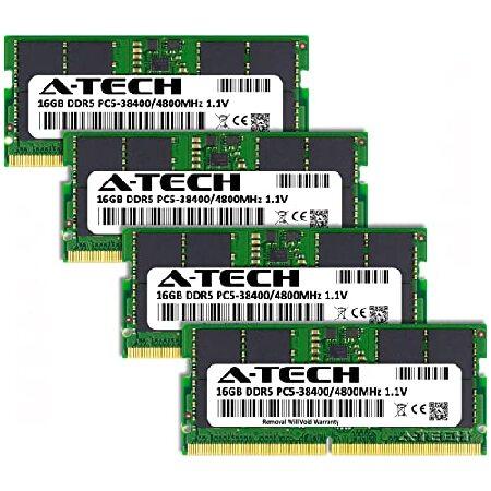 【並行輸入品】 A-Tech 64GB (4x16GB) DDR5 4800 MHz SODIMM PC5-38400 CL40 262ピン 1.1V ノートパソコン RAM メモリモジュールの画像