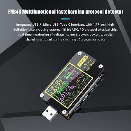 初めて出品します USB 電圧計 テスター FNB48 PDトリガー電圧計 USB 3.0 電圧と電流テスター DC 4-24V 6.5A USB C マルチメーター PPS 高速充電プロトコル容量テスター QC2.0 3.0