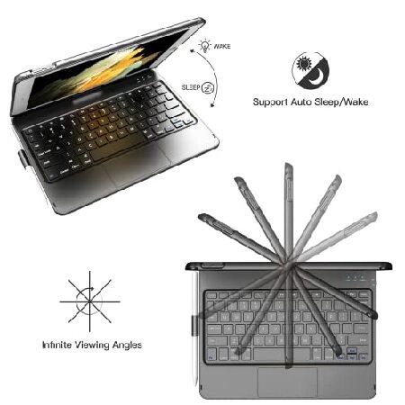 貿易保証 Touchpad Keyboard Case for iPad 10.2 9th/8th/7th Gen， Keyboard Case for iPad 9th Generation/8th/7th Gen-360° Rotatable Protective Cover f(並行輸入品)