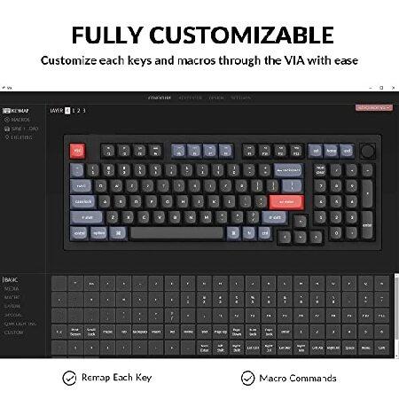 Keychron V5 Wired Custom Mechanical Keyboard Knob Version, 96% Layout QMK VIA Programmable with Hot-swappable Keychron K Pro Red Switch Co(並行輸入品)