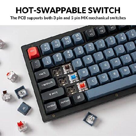 【並行輸入品】 Keychron V3 有線カスタムメカニカルキーボードノブバージョン TKL QMK/VIA プログラム可能なマクロ ホットスワップ可能なKeychron K Pro Red_1