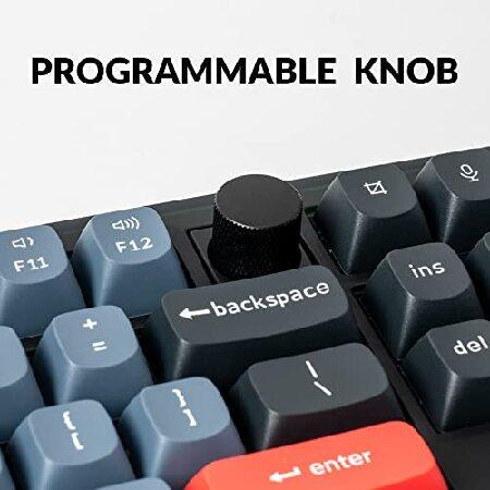【並行輸入品】 Keychron V3 有線カスタムメカニカルキーボードノブバージョン TKL QMK/VIA プログラム可能なマクロ ホットスワップ可能なKeychron K Pro Red_3
